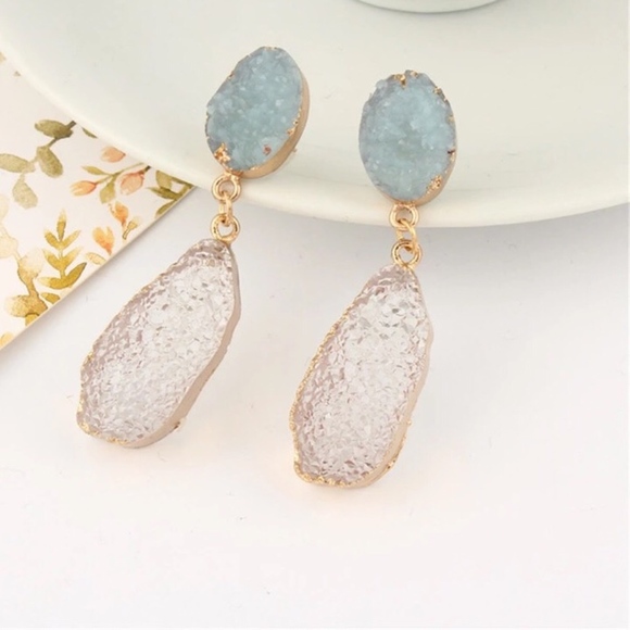 Jewelry - Drop Irregular Gold Stud Multi-Tone Earrings